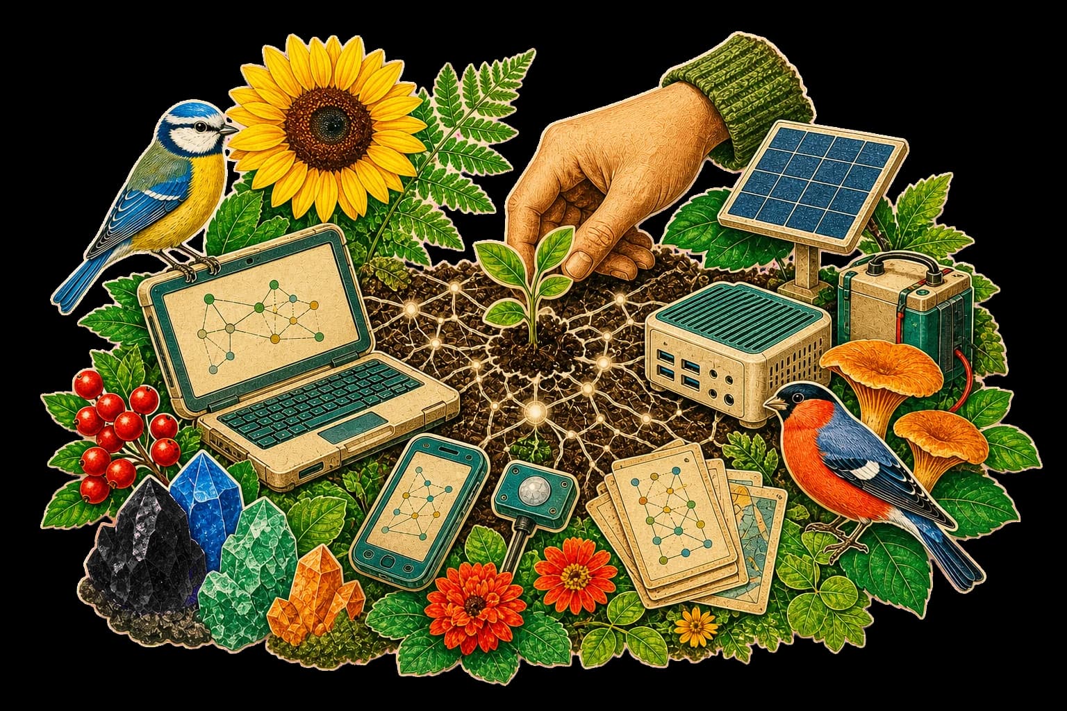 Collage illustration for “Local-first technology”