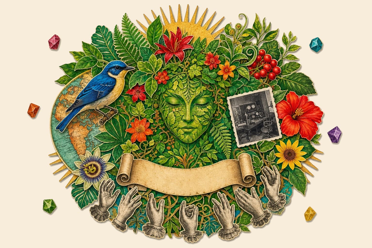 Collage illustration for “Taina”