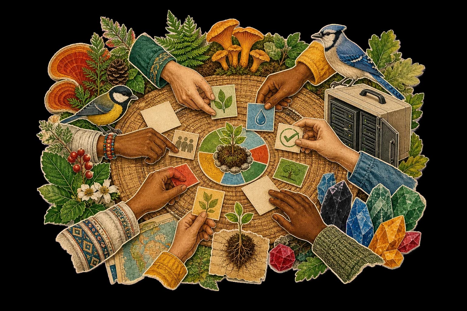 Collage illustration for “Data Council”