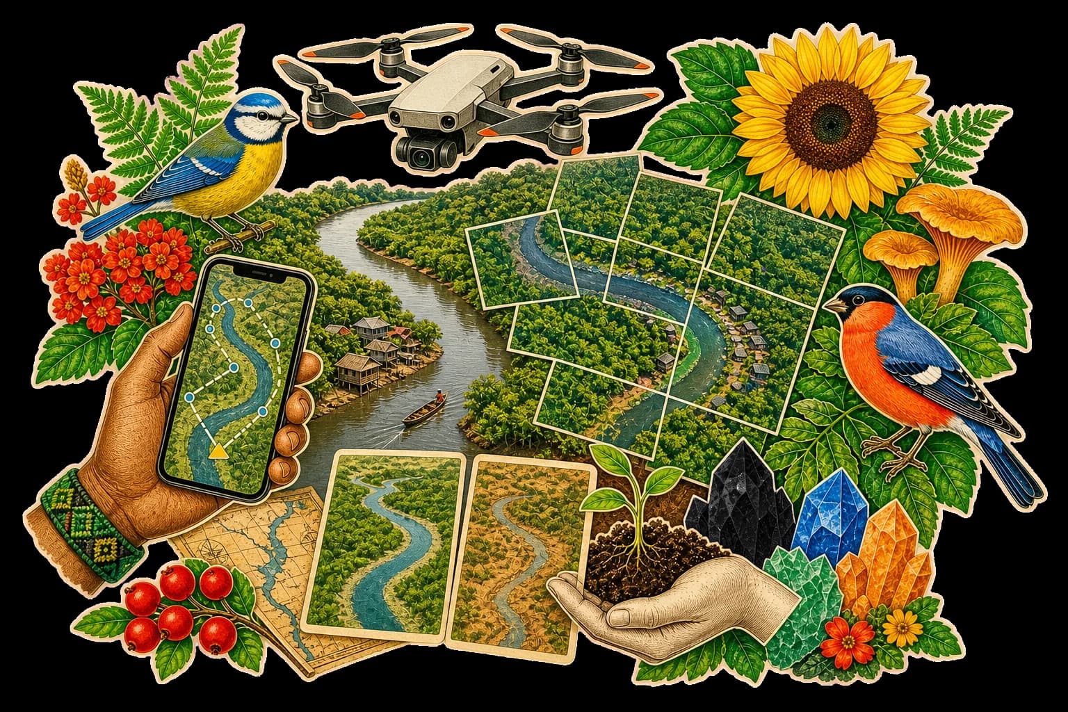 Collage illustration for “Drone mapping”